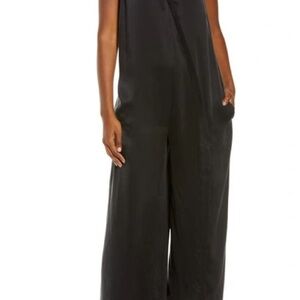 Lunya black silk jumpsuit size M